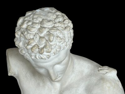 Very Important Antique Bust of Hermes After Praxiteles - Plaster 20th Century H 75 cm