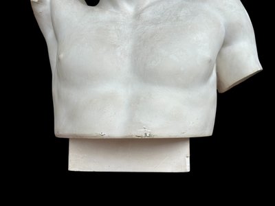 Very Important Antique Bust of Hermes After Praxiteles - Plaster 20th Century H 75 cm