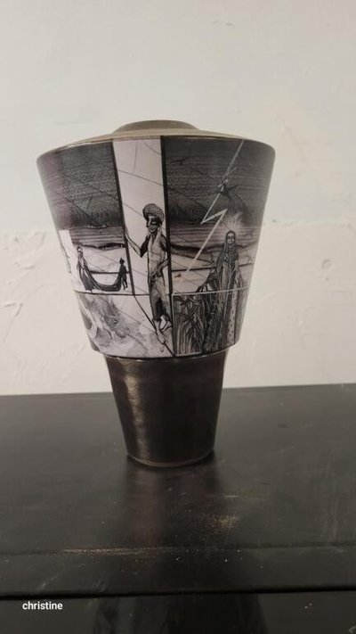 monochrome baroque vase