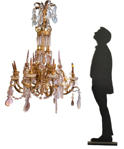 Large Chandelier in Gilt Bronze and Crystal, Napoleon III, Early 20th Century