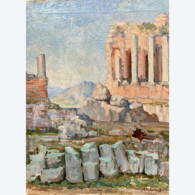 Ancient ruin in North Africa painted by Alfred Nottbeck