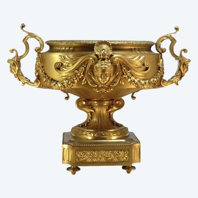 60CM Gilded bronze jardinière or centerpiece signed Barbedienne