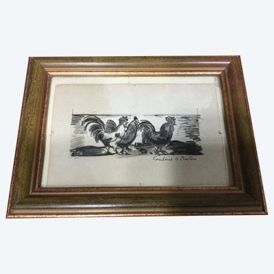 "The Roosters" signed Constant Le BRETON