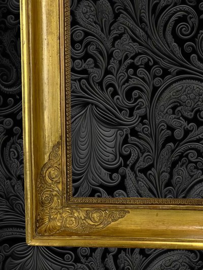 CORNICE PERIODO IMPERO XIX SECOLO IN LEGNO/STUCCO ORO PER DIPINTO 47,5 CM X 37 CM