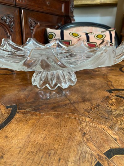 Large Glass Dish, Art Deco Decor