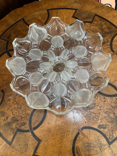 Large Glass Dish, Art Deco Decor