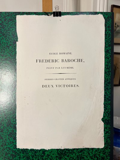 Frédéric Baroche Autoritratto, Due Vittorie Acquaforte