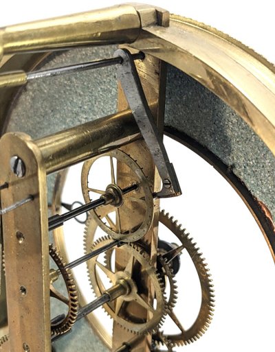 Beautiful 19th century Skeleton Clock, "Keyhole Frame" model