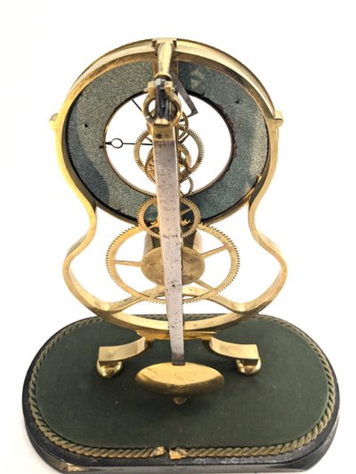 Beautiful 19th century Skeleton Clock, "Keyhole Frame" model