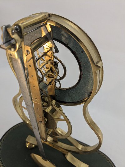 Beautiful 19th century Skeleton Clock, "Keyhole Frame" model