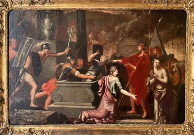 Large 17th century canvas “Ulysses discovering Astyanax”