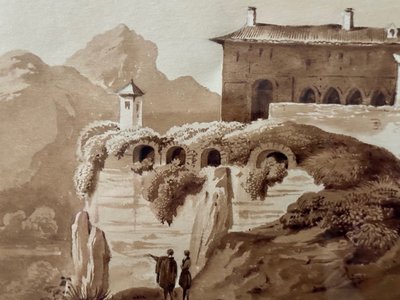 Return from Italy, 19th century drawing