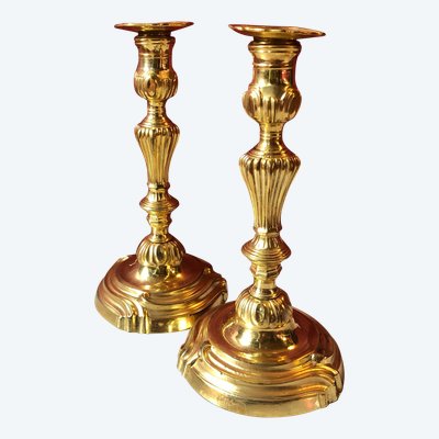 Pair of candlesticks, Louis XV period