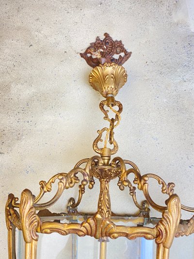  Grande Lanterne en bronze doré De Style Louis XV - époque Napoléon III