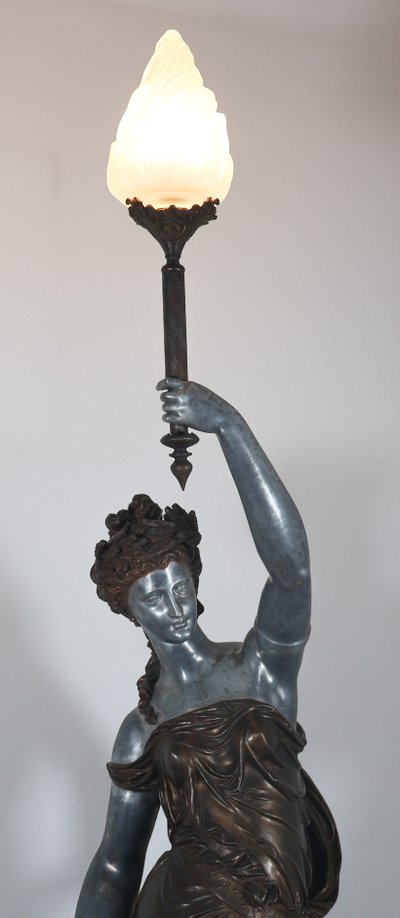 Large cast iron torchiere from the late 19th century