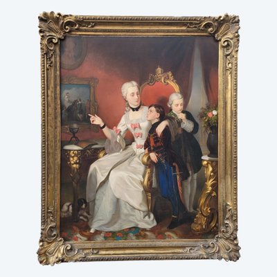 C Hermelein, Portrait of Princess Elisabeth of Prussia and her Sons, 19th Century