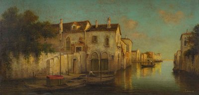 Alphonse Lecoz Venice and its Canals oil on canvas circa 1890-1900