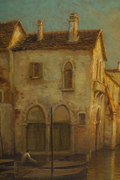 Alphonse Lecoz Venice and its Canals oil on canvas circa 1890-1900