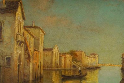 Alphonse Lecoz Venice and its Canals oil on canvas circa 1890-1900