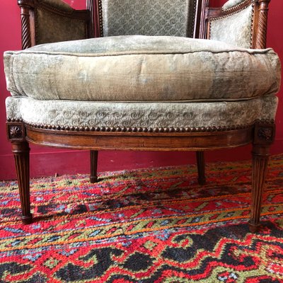 Large bergere with columns, Louis XVI period