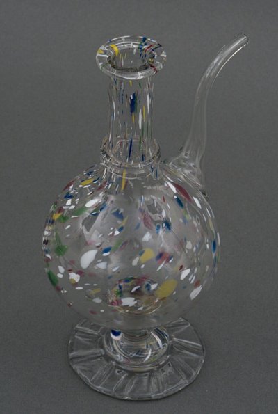 18th century blown glass carafe Color inclusions Shower base