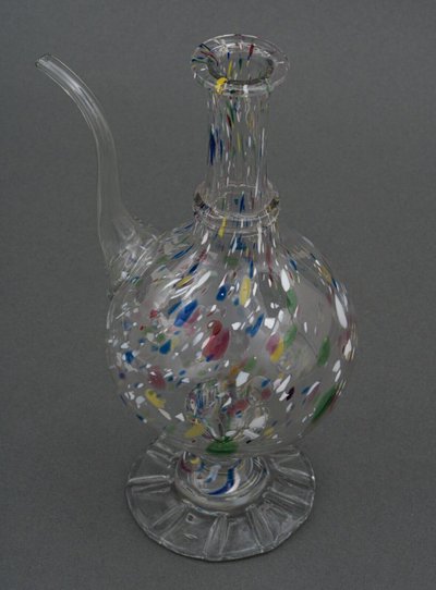 18th century blown glass carafe Color inclusions Shower base