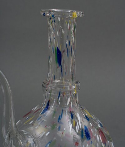 18th century blown glass carafe Color inclusions Shower base