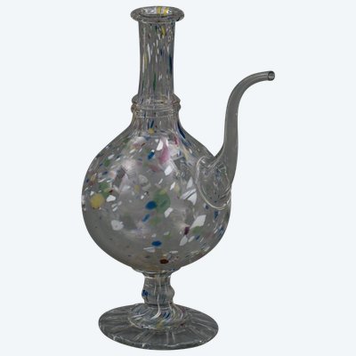 18th century blown glass carafe Color inclusions Shower base