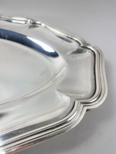 Oval dish model with silver metal outline net