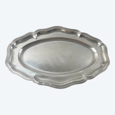 Oval dish model with silver metal outline net