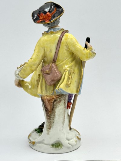 Meissen - porcelain figure of a child gardener with shepherd's crook