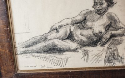 Marcel ROCHER, 1890- 1959, Charcoal, Female nude