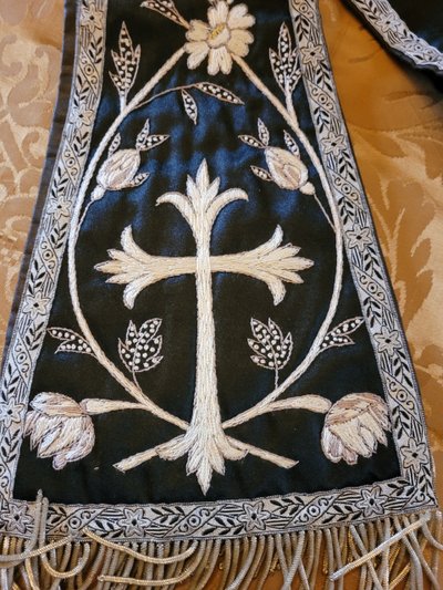 Embroidered priest's stole, early 20th century