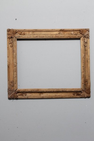 Antique carved solid wood frame from the 17th – 18th century. Size: 54.3 x 43.1 cm.