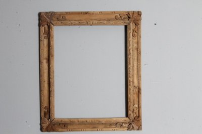 Antique carved solid wood frame from the 17th – 18th century. Size: 54.3 x 43.1 cm.