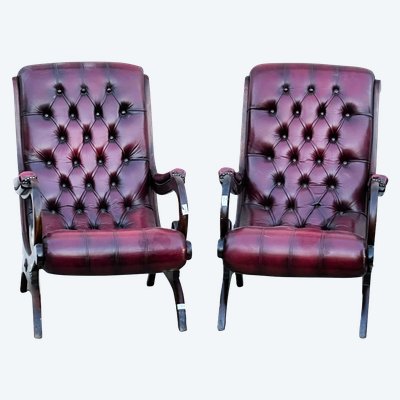 Pair of Chesterfield Armchairs