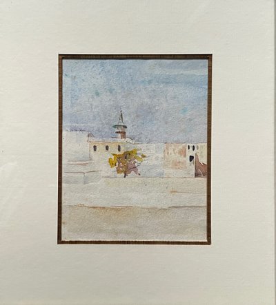 Einfache Aquarelle, Blick von der Terrasse 14, Rue Bou Khris. Louis-Gabriel Viaux