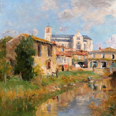 Edmond PETITJEAN 1844-1925 Talmont, Vendée, landscape, painting, circa 1890, impressionism