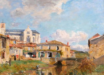 Edmond PETITJEAN 1844-1925 Talmont, Vendée, landscape, painting, circa 1890, impressionism