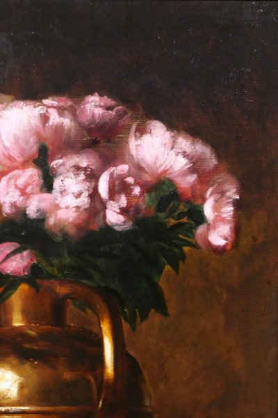 Guillaume ALAUX 1856-1912 Still life of flowers (peonies), painting, circa 1890-1900