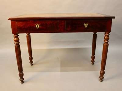 19th Century Mahogany Desk with Leather Top