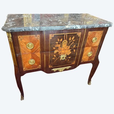 COMMODE KNOWN AS A LOUIS XV TRANSITION SAUTÉER 18TH CENTURY