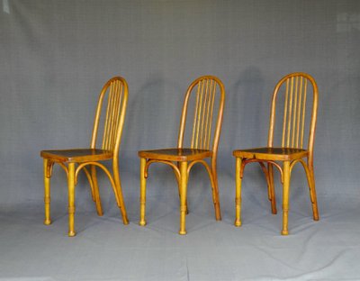 Set di 3 sedie da bistrot Thonet Mundus 1930, art déco, n. A 643