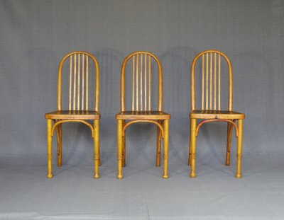 Set di 3 sedie da bistrot Thonet Mundus 1930, art déco, n. A 643