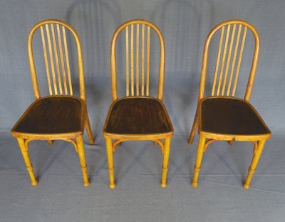 Set di 3 sedie da bistrot Thonet Mundus 1930, art déco, n. A 643