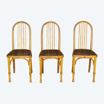 Set di 3 sedie da bistrot Thonet Mundus 1930, art déco, n. A 643