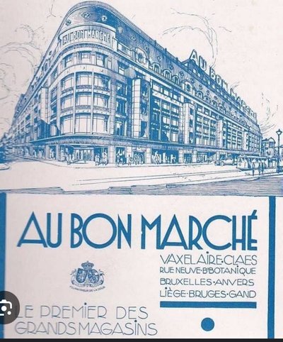 Projet d’affiche. Gouache milieu XXème. Au Bon Marché Vaxelaire. Bruxelles. 