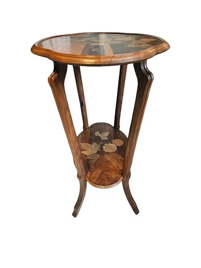 Emile Gallé "Viorne Boule de Neige et Papillons" Art Nouveau Tea Table