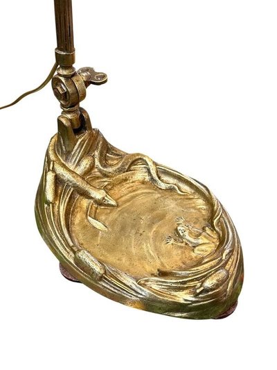 Muller Frères Lunéville Art Nouveau "Heart of Mary" lamp