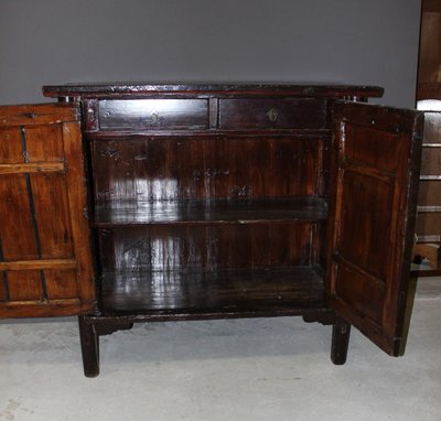 Chinese Lacquered Wood Wardrobe Circa 1900